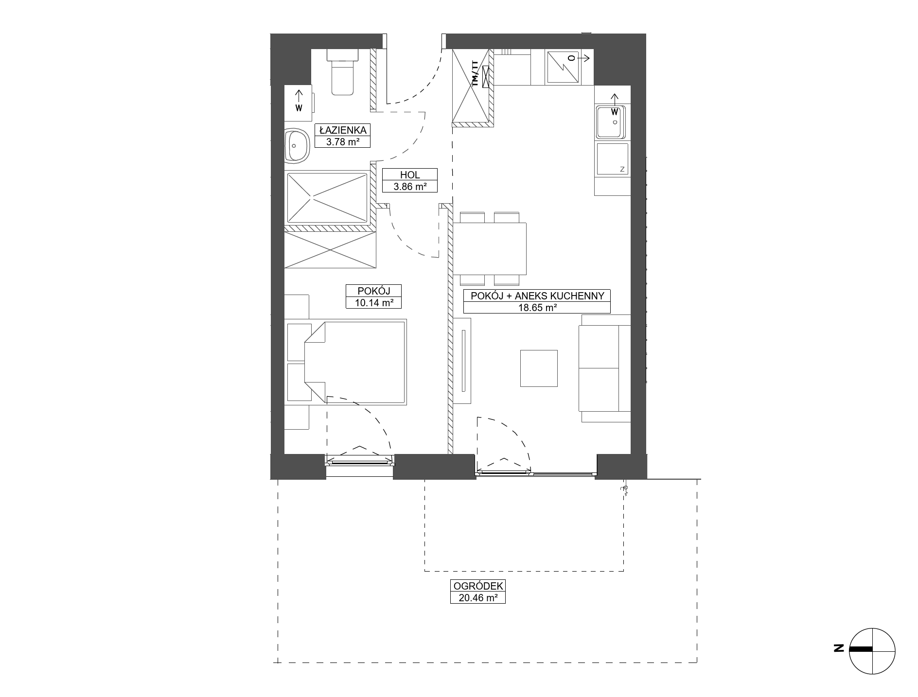 Plan 2 pok. 36m²