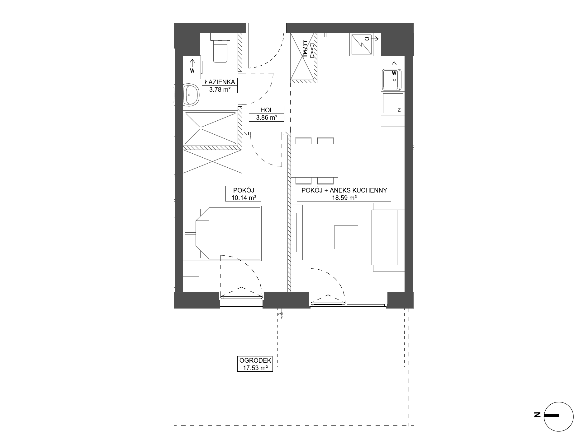 Plan 2 pok. 36m²