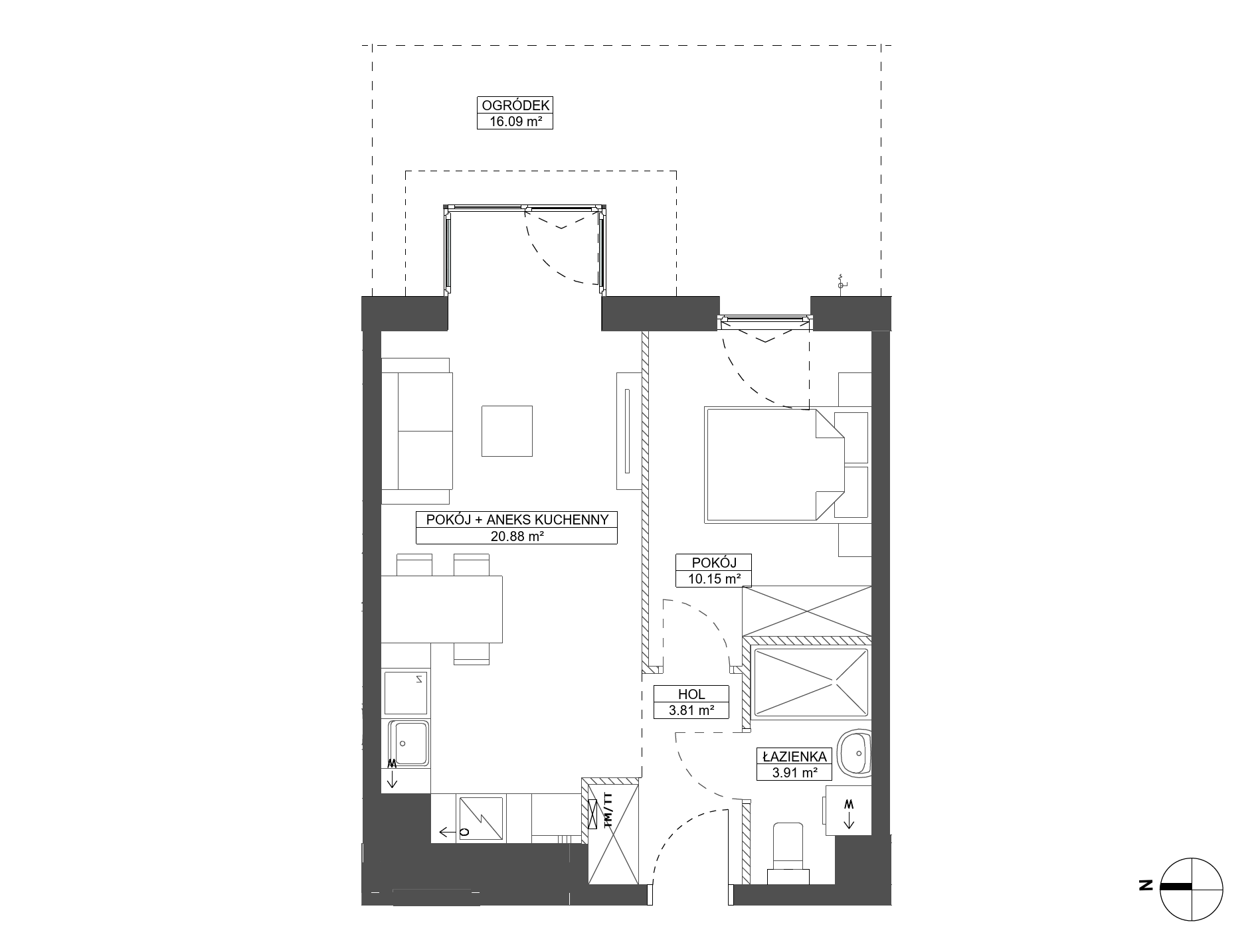 Plan 2 pok. 39m²