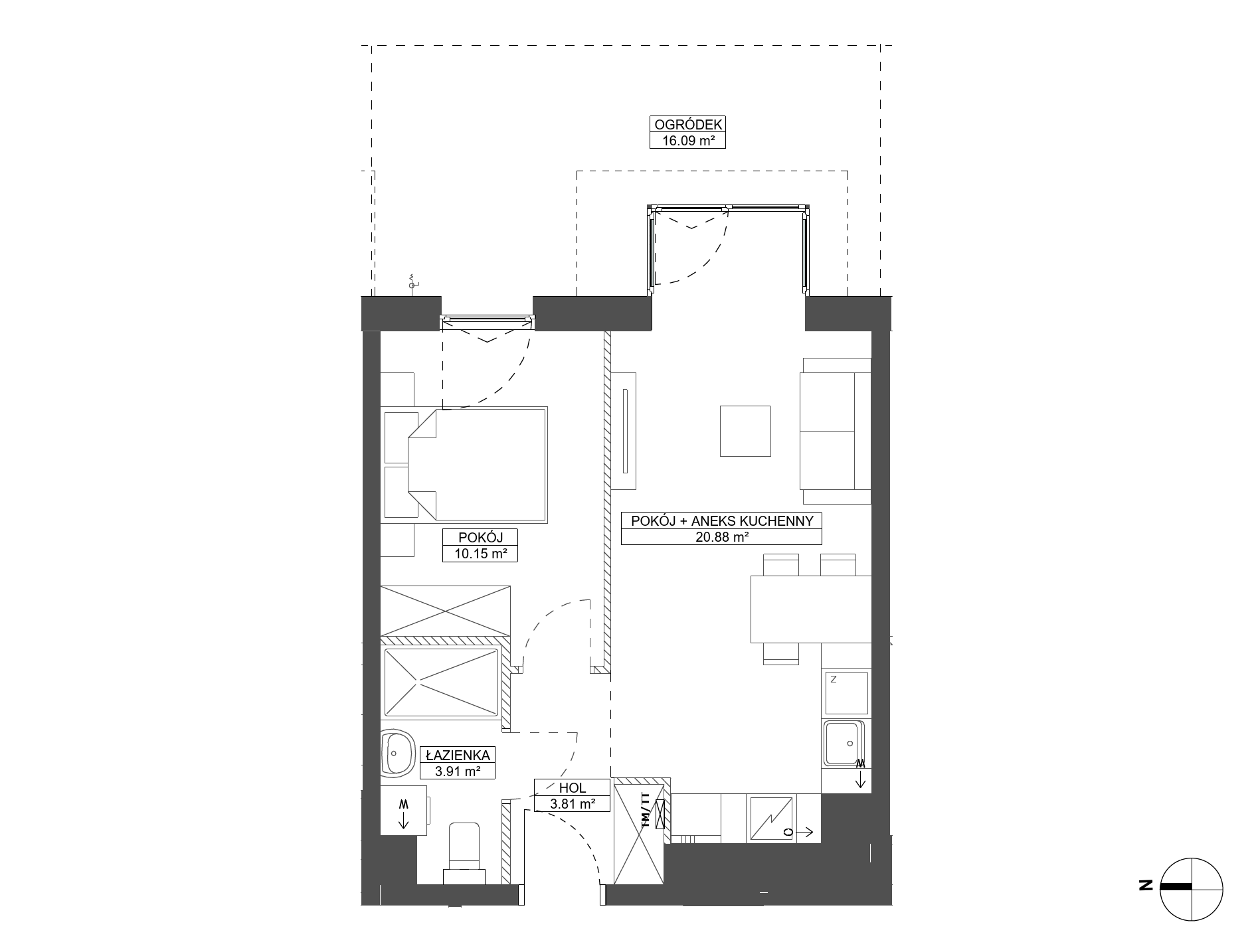 Plan 2 pok. 39m²