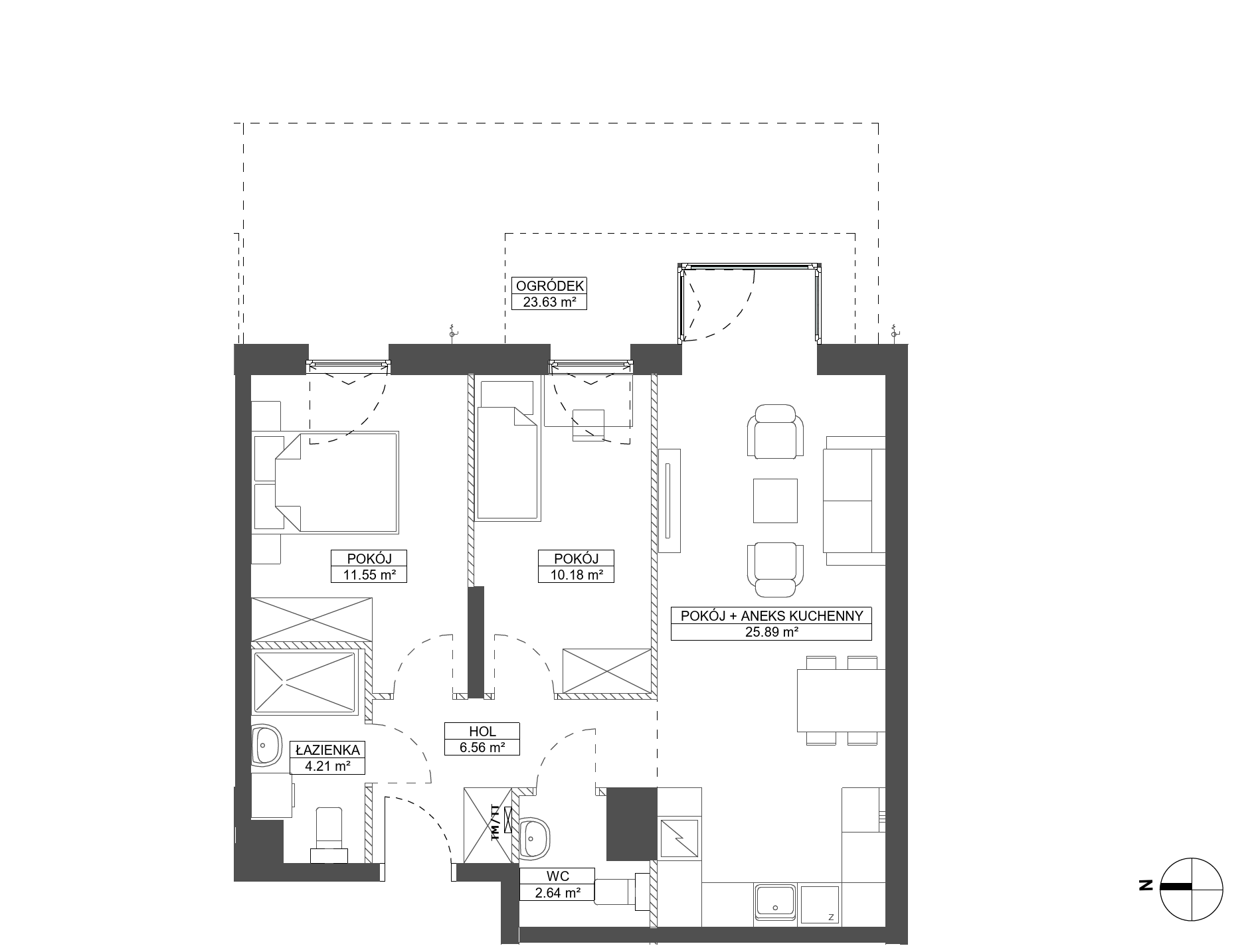Plan 3 pok. 61m²