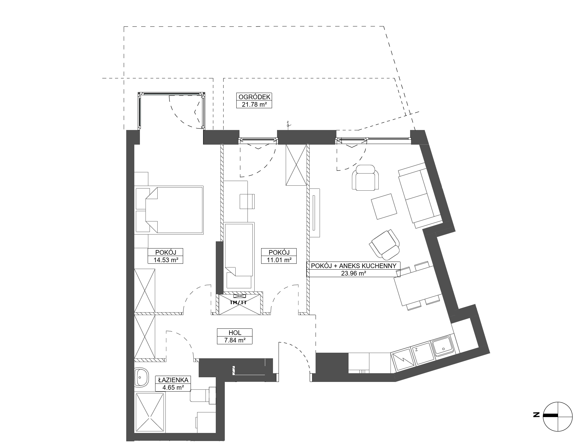 Plan 3 pok. 62m²