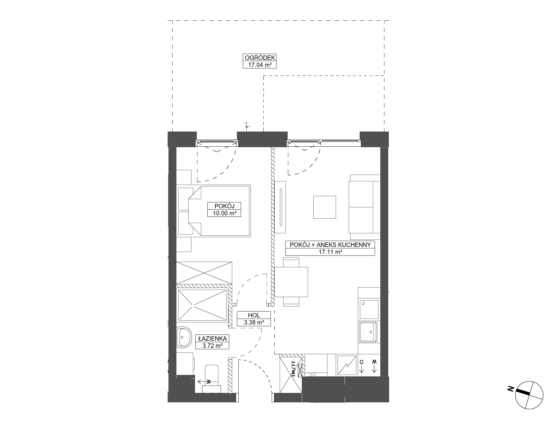 Plan 2 pok. 34m²