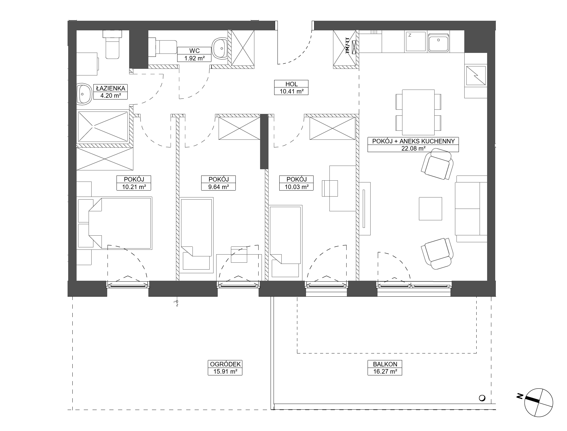 Plan 4 pok. 68m²