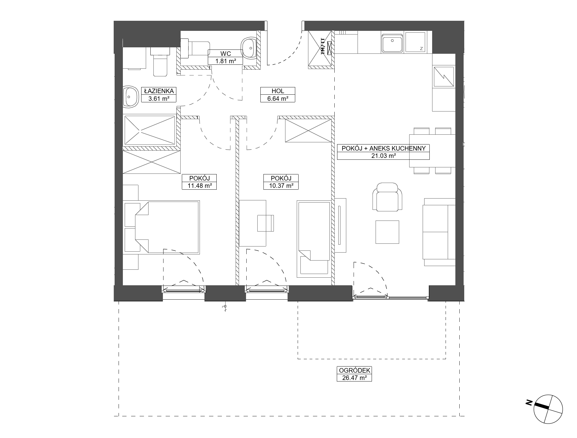 Plan 3 pok. 55m²