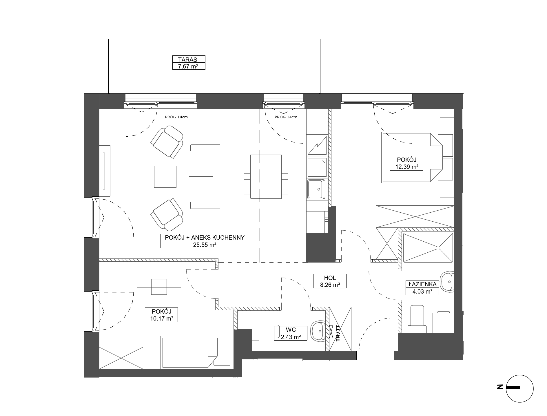 Plan 3 pok. 63m²