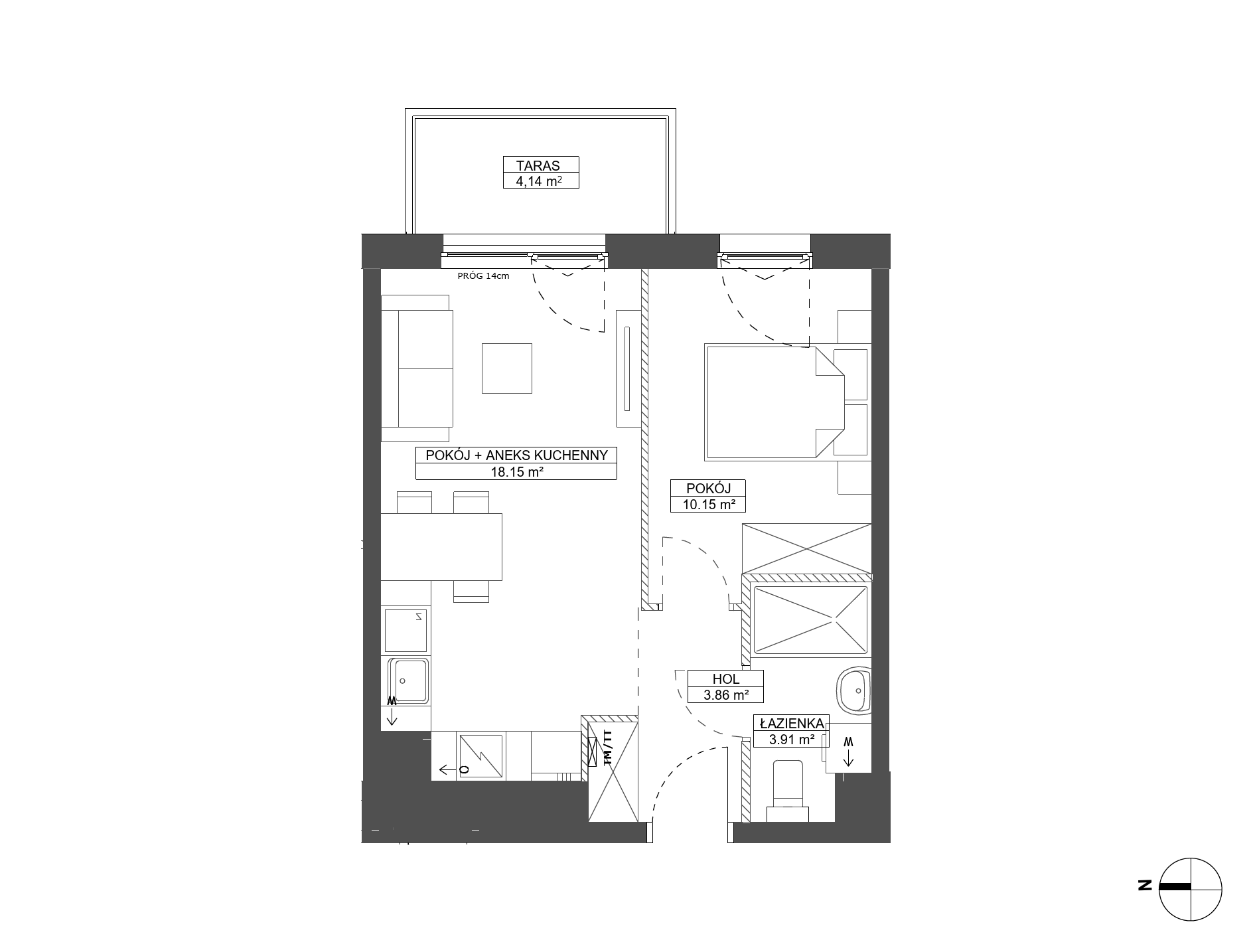Plan 2 pok. 36m²