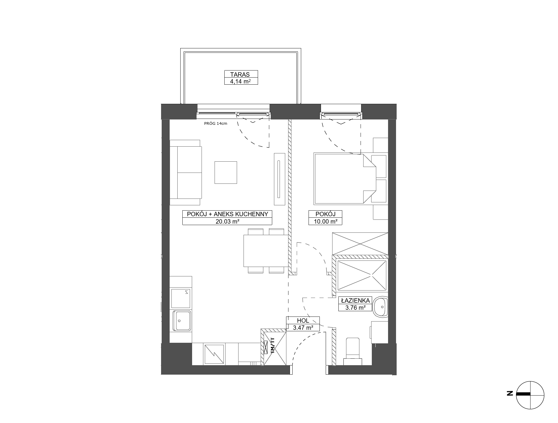 Plan 2 pok. 37m²