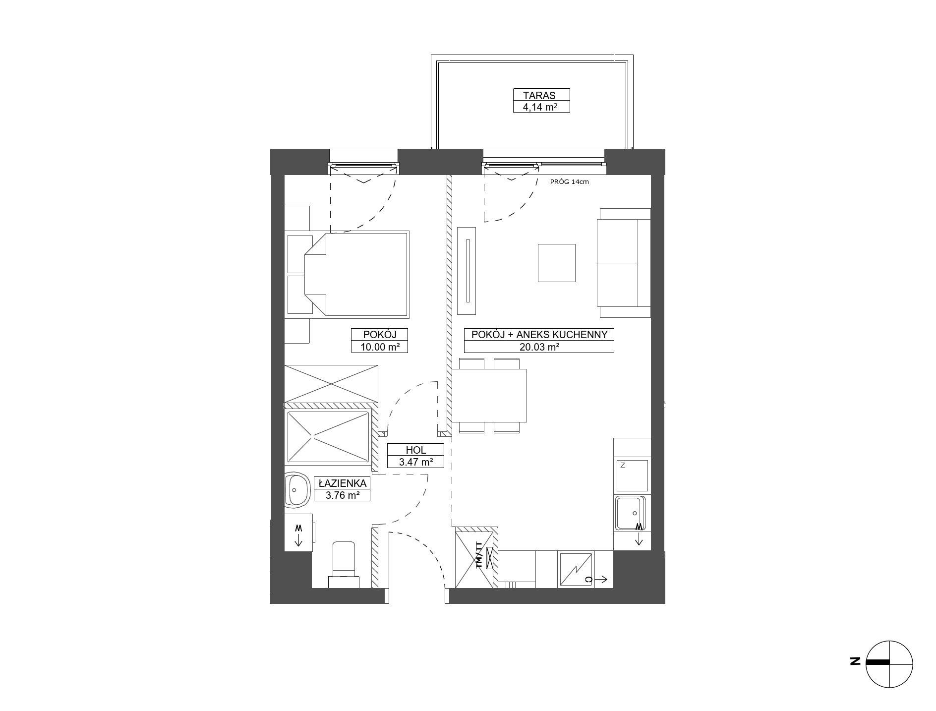 Plan 2 pok. 37m²