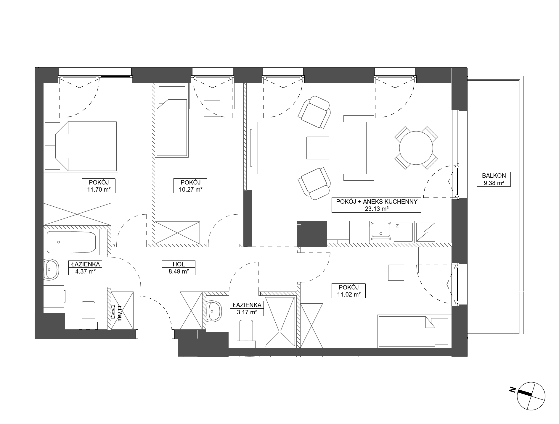 Plan 4 pok. 72m²
