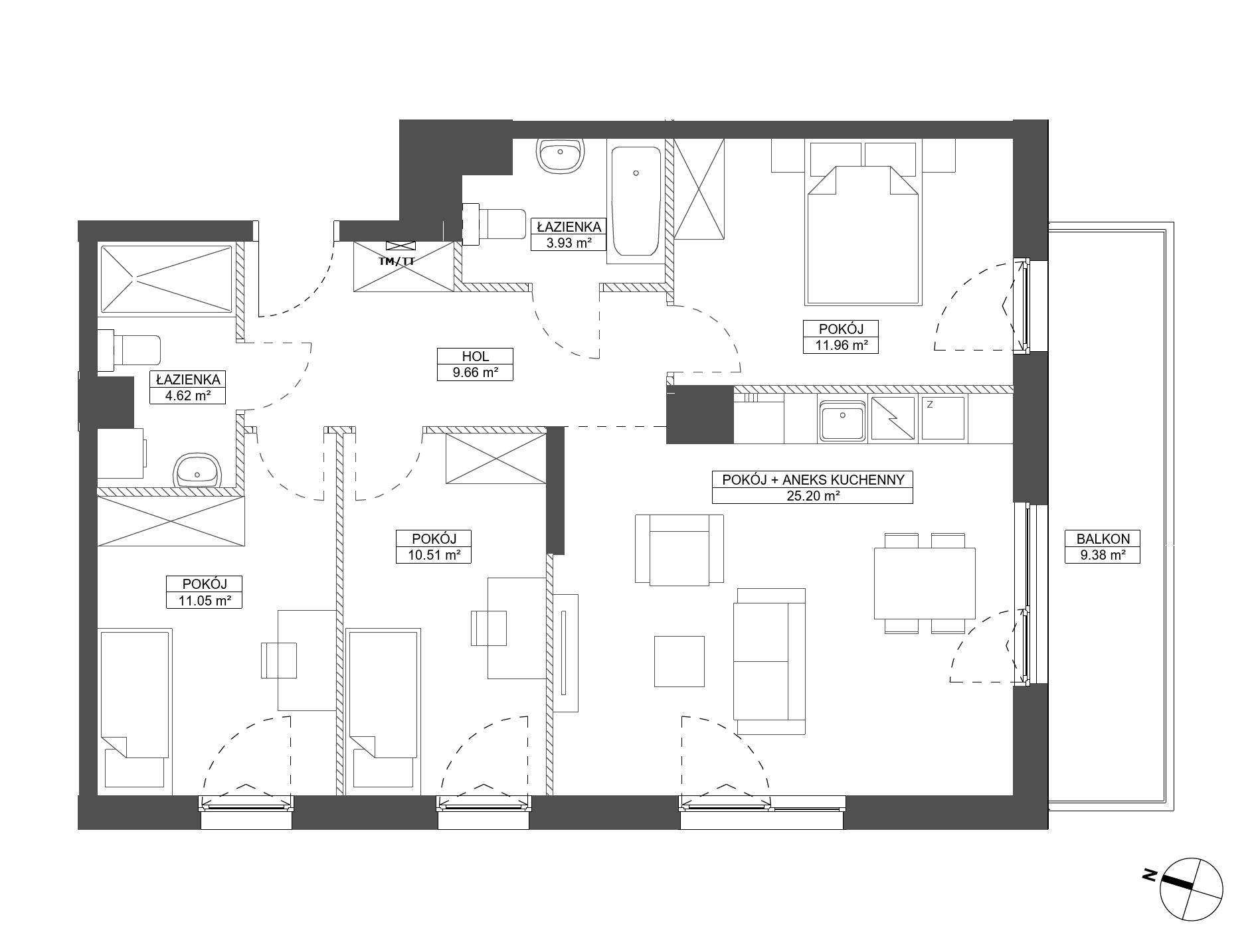 Plan 4 pok. 77m²