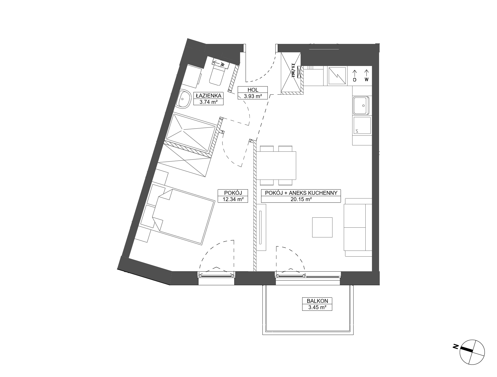 Plan 2 pok. 40m²
