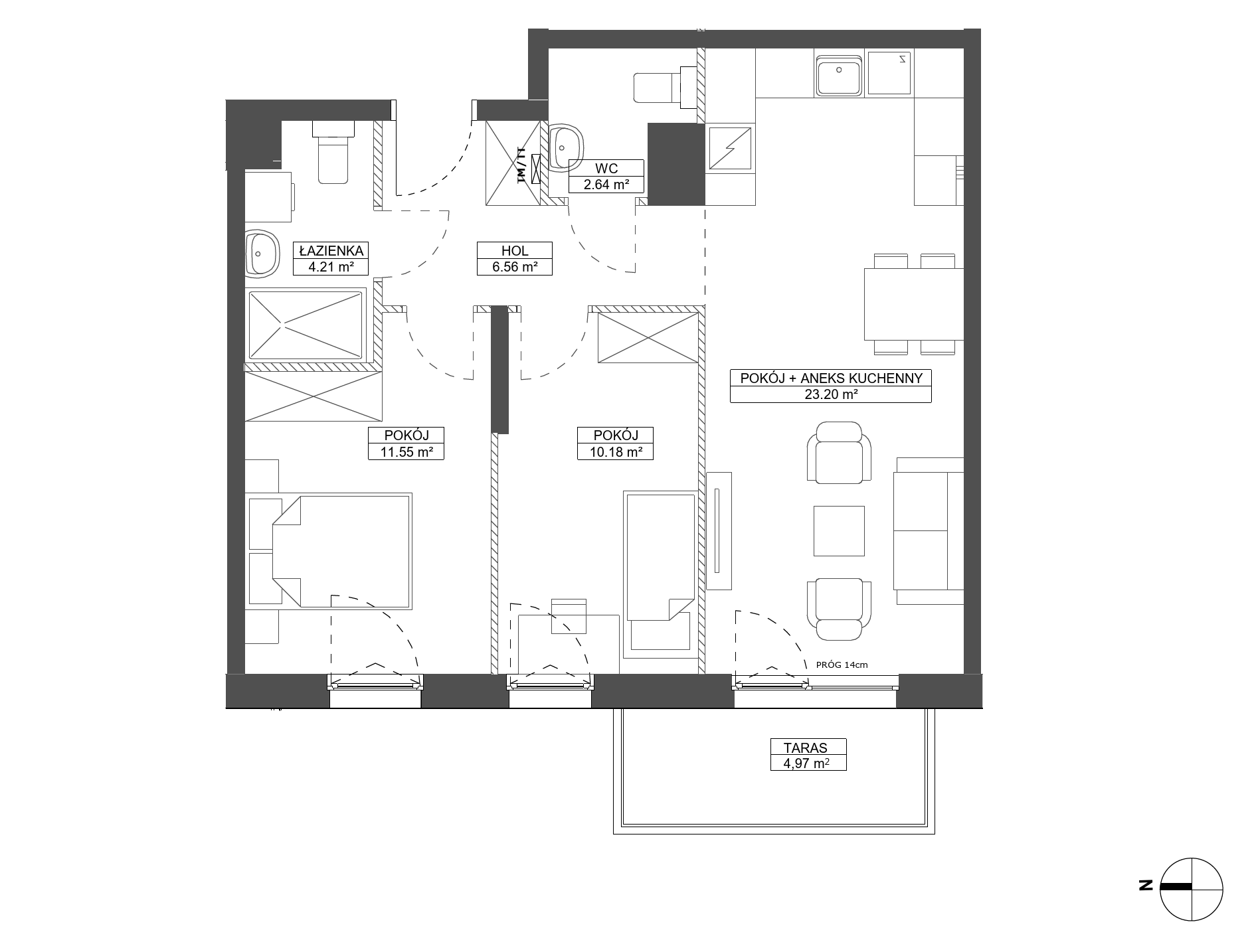 Plan 3 pok. 58m²