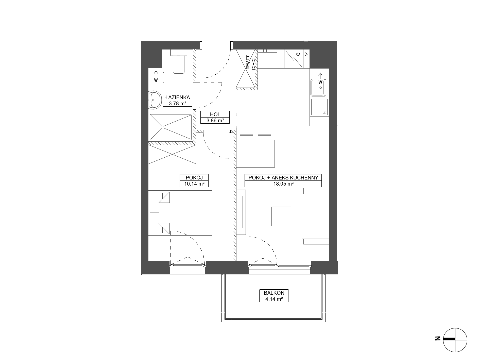 Plan 2 pok. 36m²