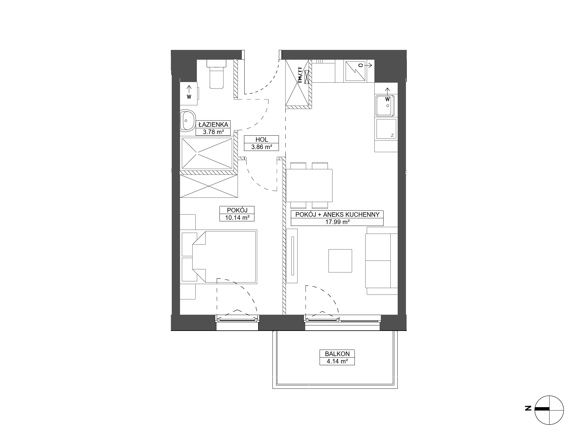 Plan 2 pok. 36m²