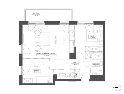 Plan 3 pok. 63m²