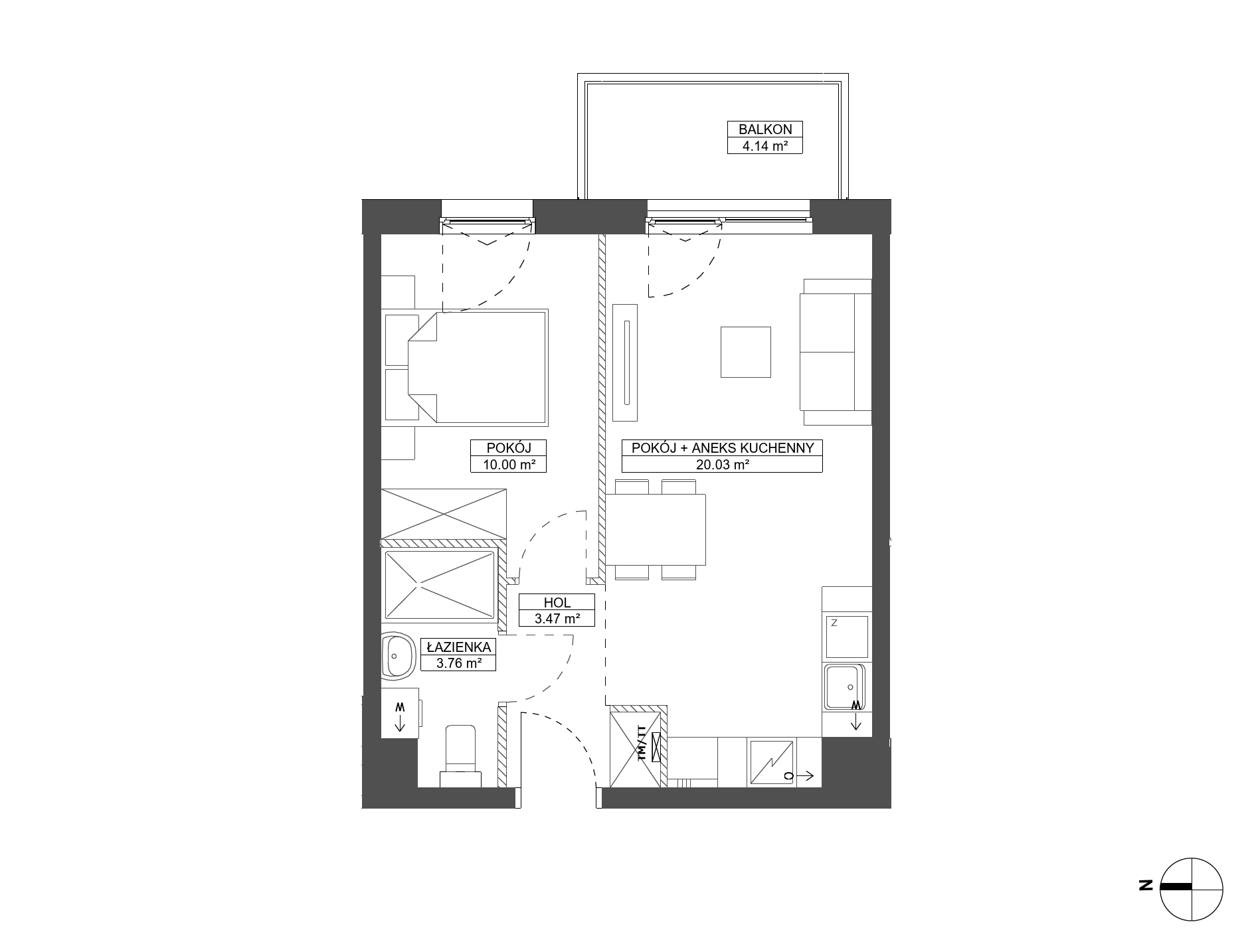 Plan 2 pok. 37m²