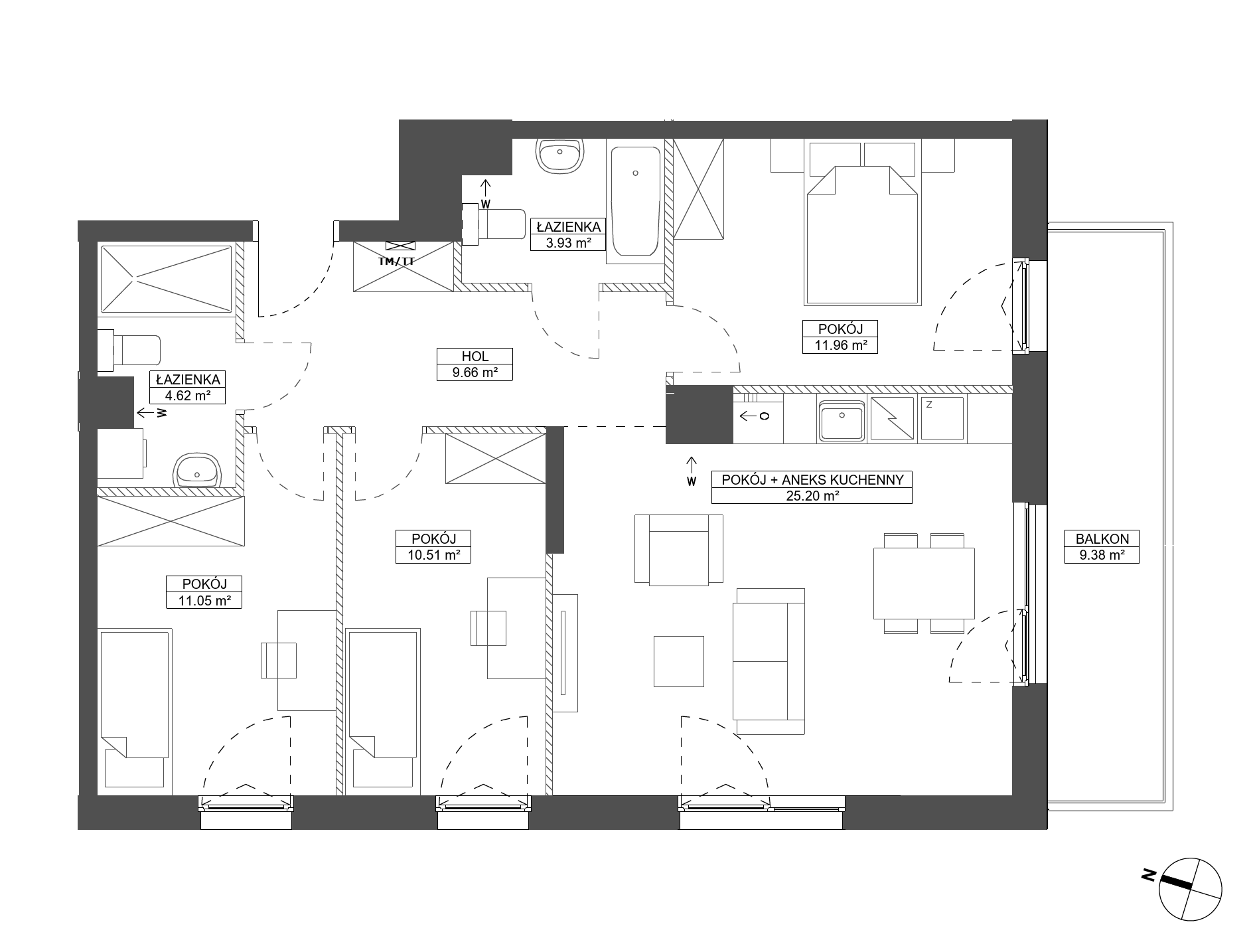 Plan 4 pok. 77m²