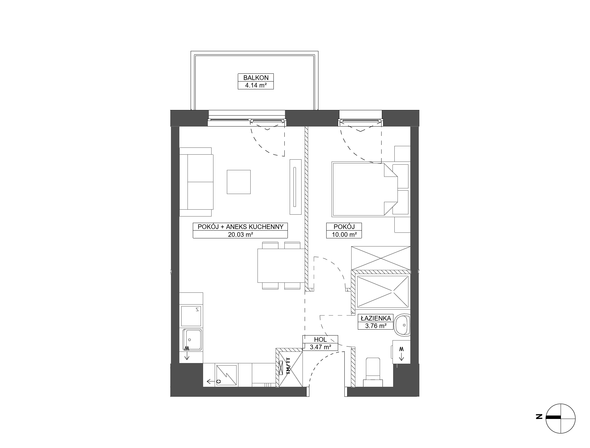 Plan 2 pok. 37m²