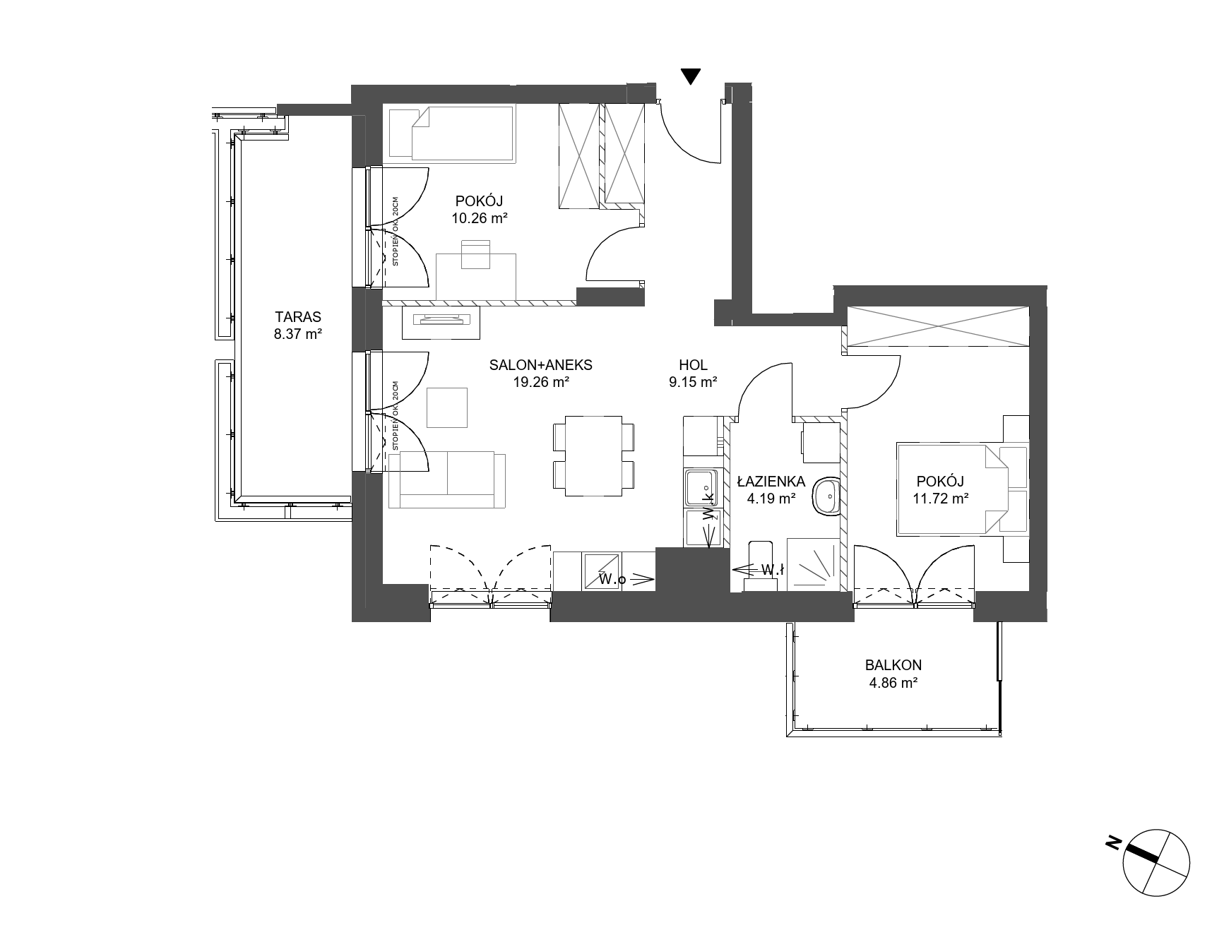 Plan 3 pok. 54m²