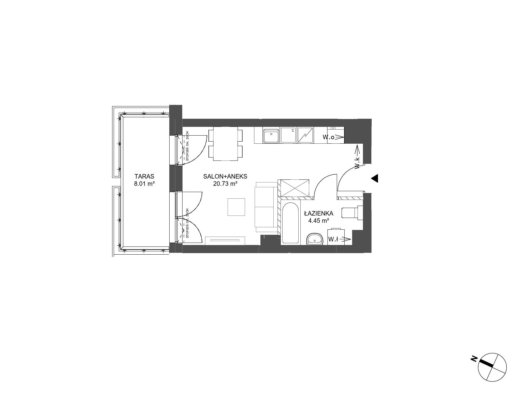 Plan 1 pok. 25m²