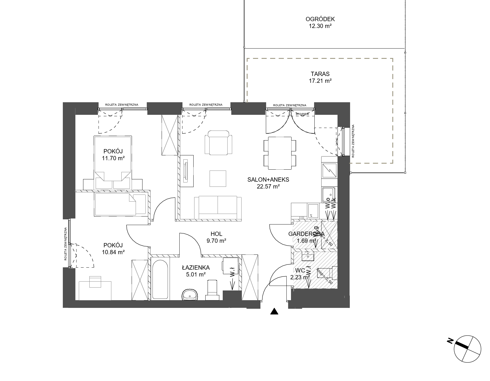 Plan 3 pok. 64m²