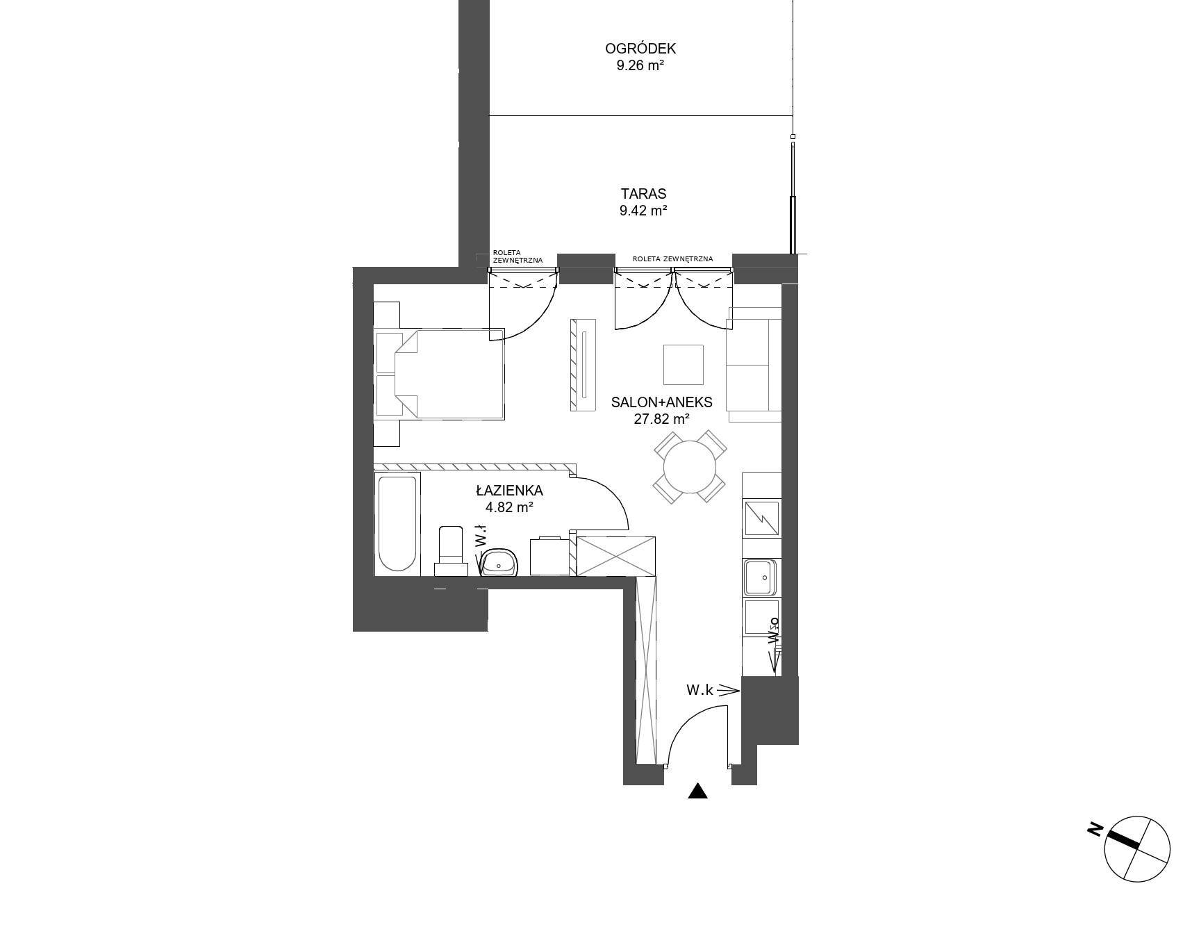 Plan 1 pok. 33m²