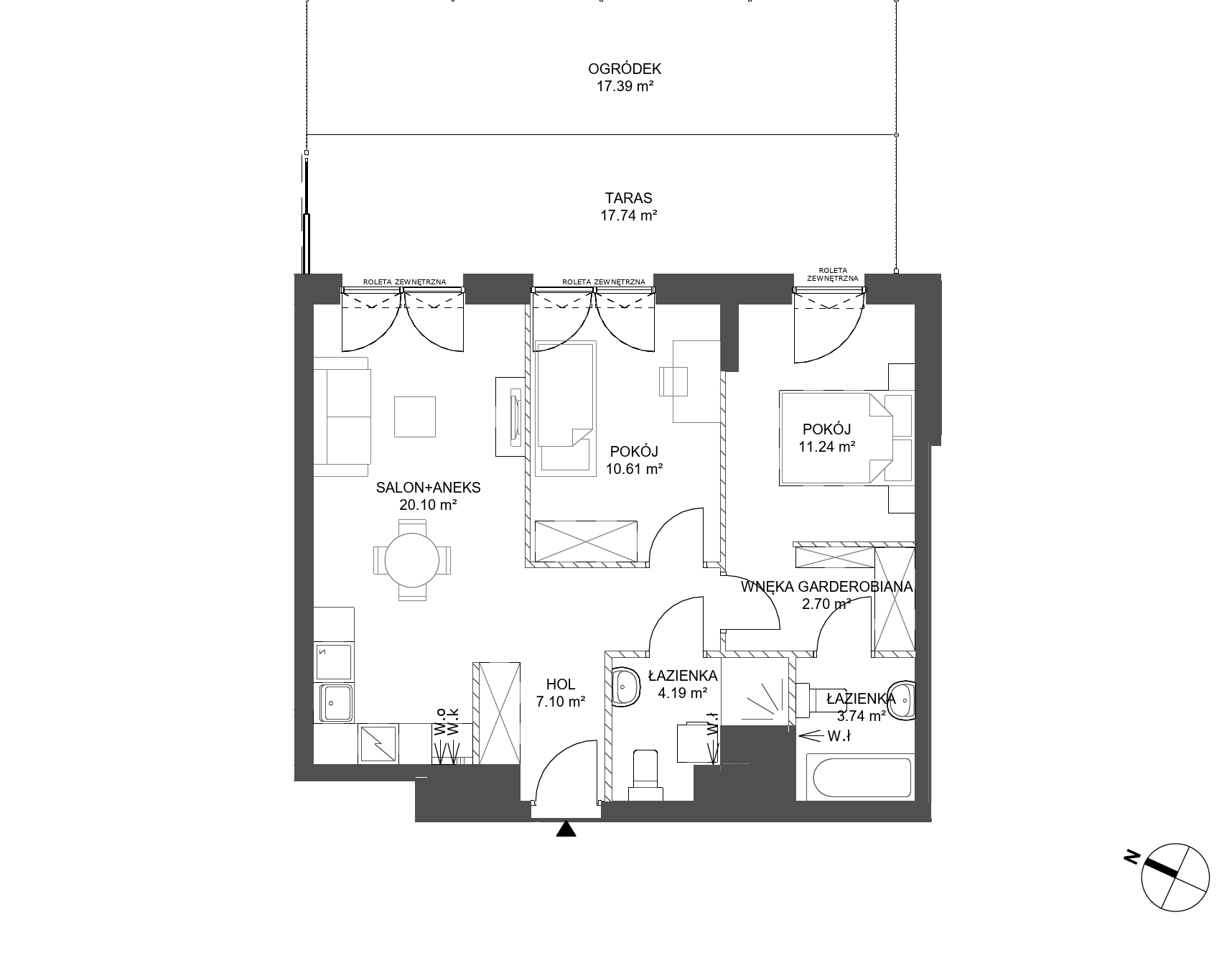 Plan 3 pok. 60m²