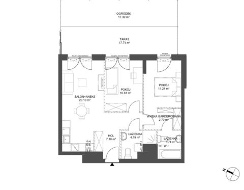 Plan 3 pok. 60m²