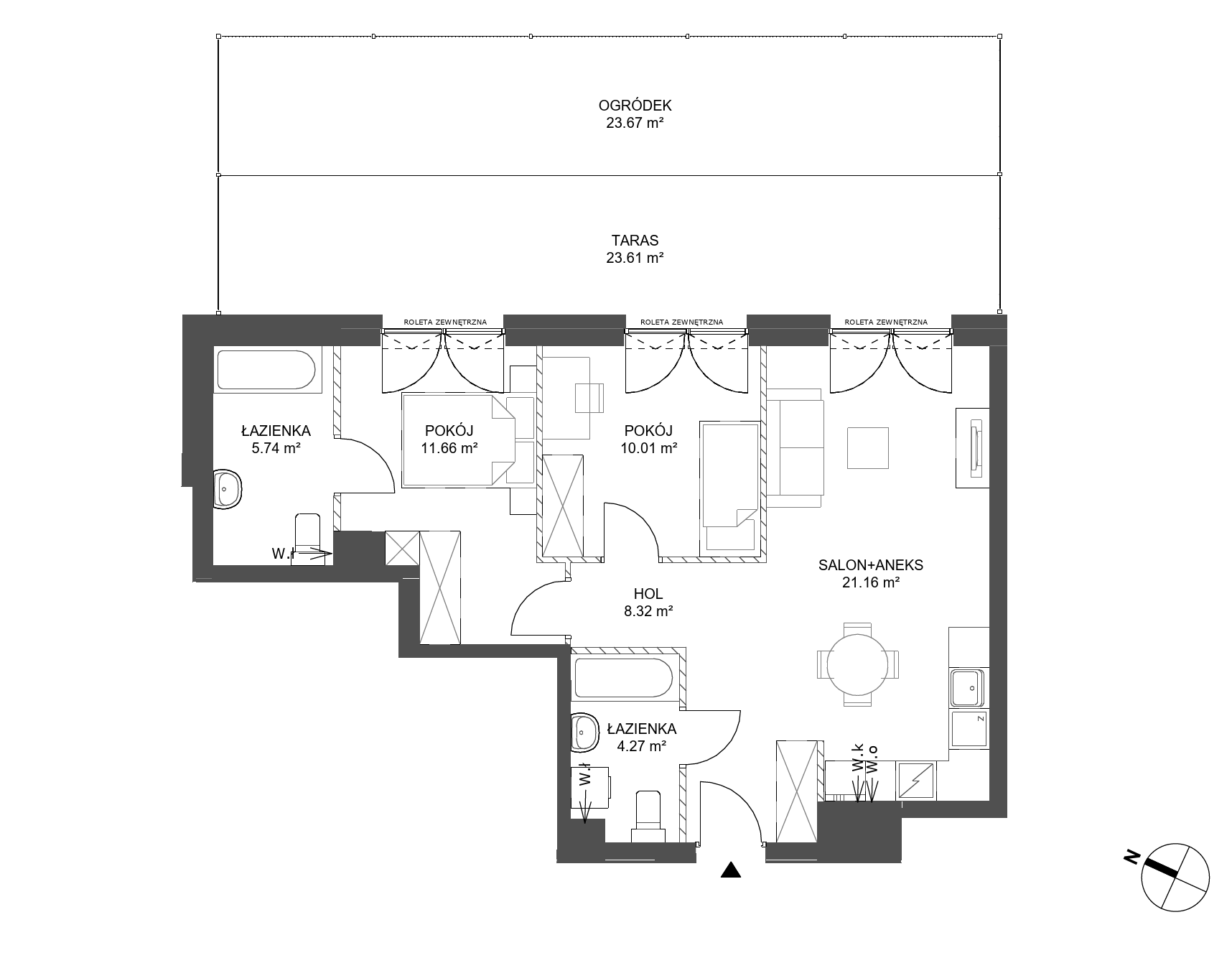 Plan 3 pok. 61m²