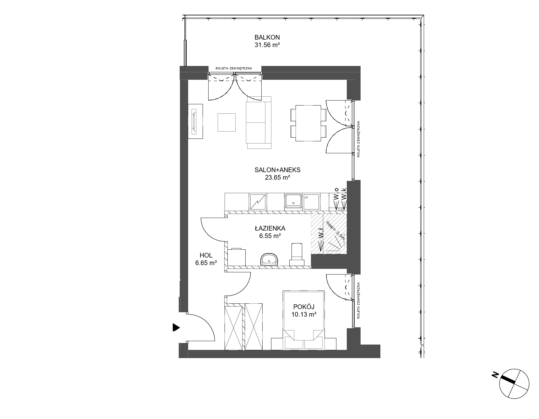 Plan 2 pok. 47m²