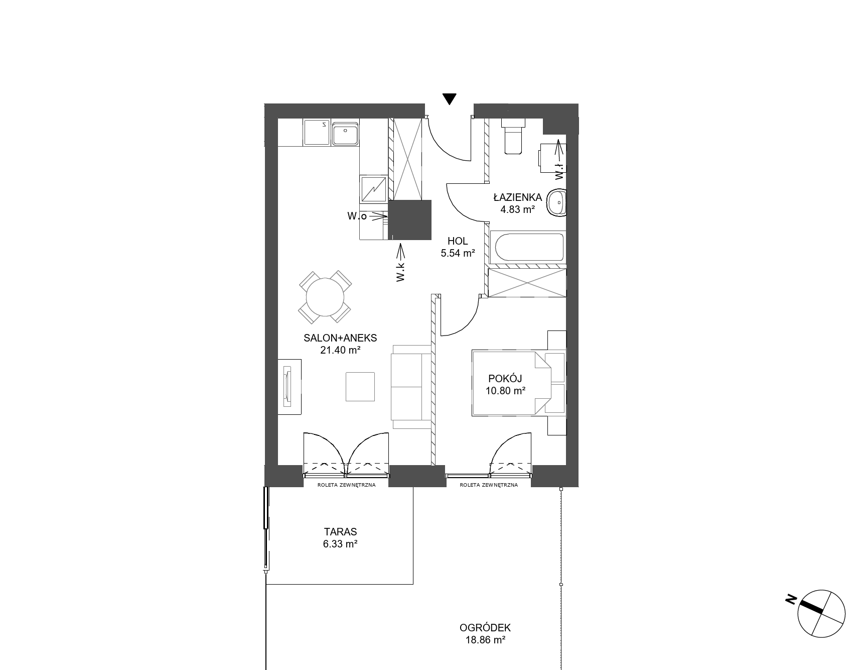 Plan 2 pok. 43m²