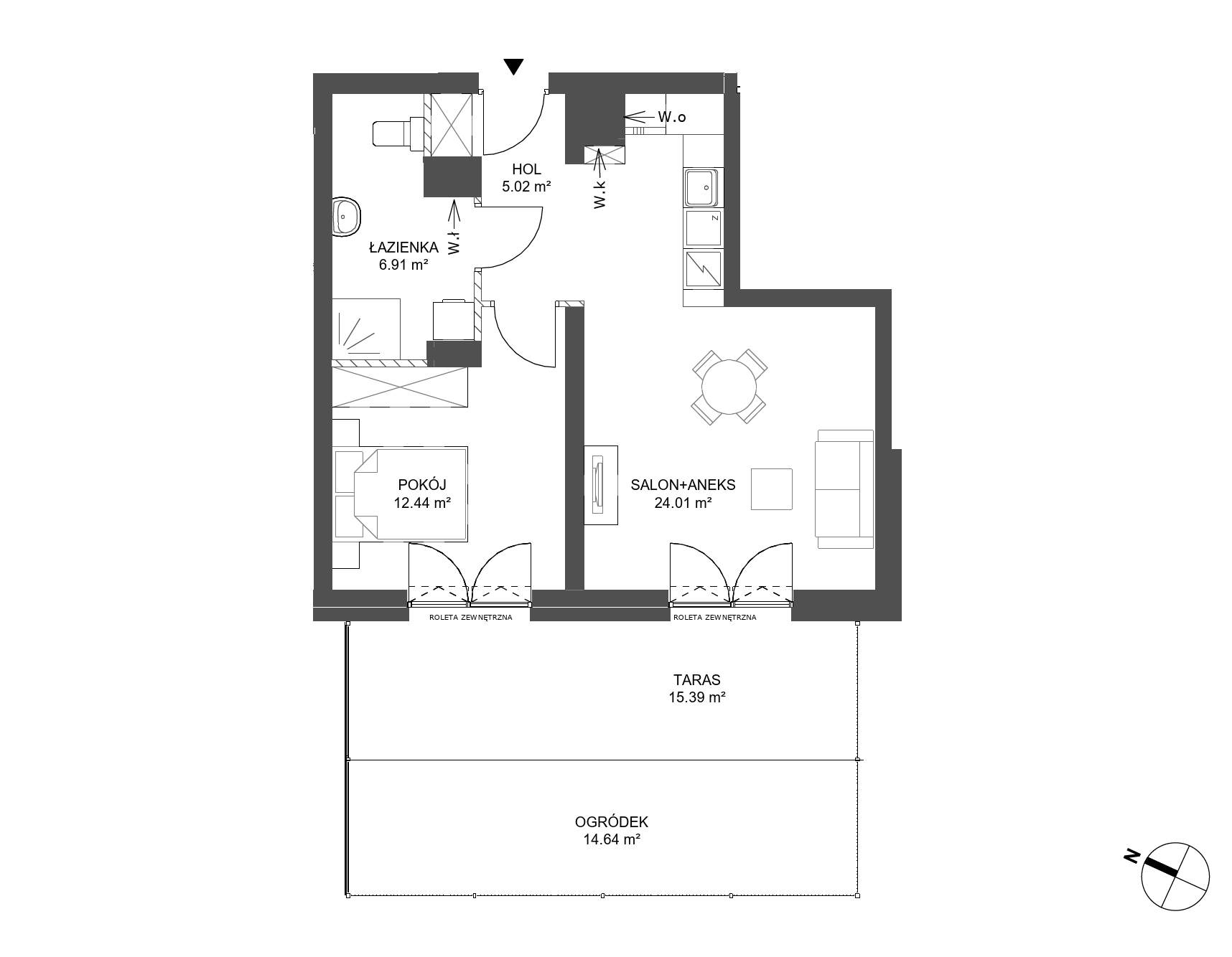 Plan 2 pok. 48m²