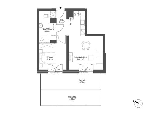 Plan 2 pok. 48m²
