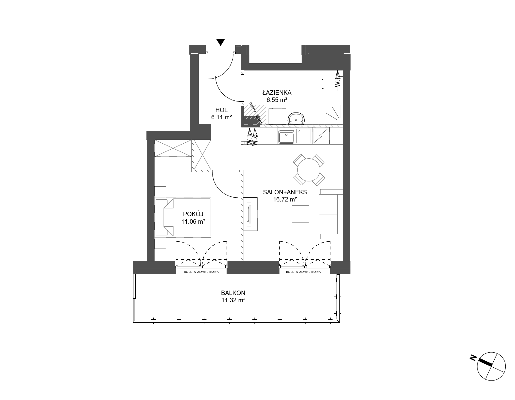 Plan 2 pok. 40m²