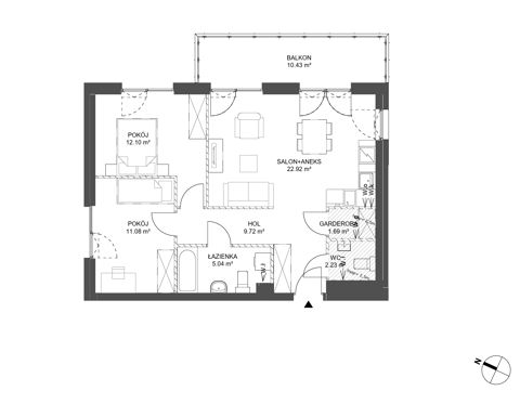 Plan 3 pok. 65m²