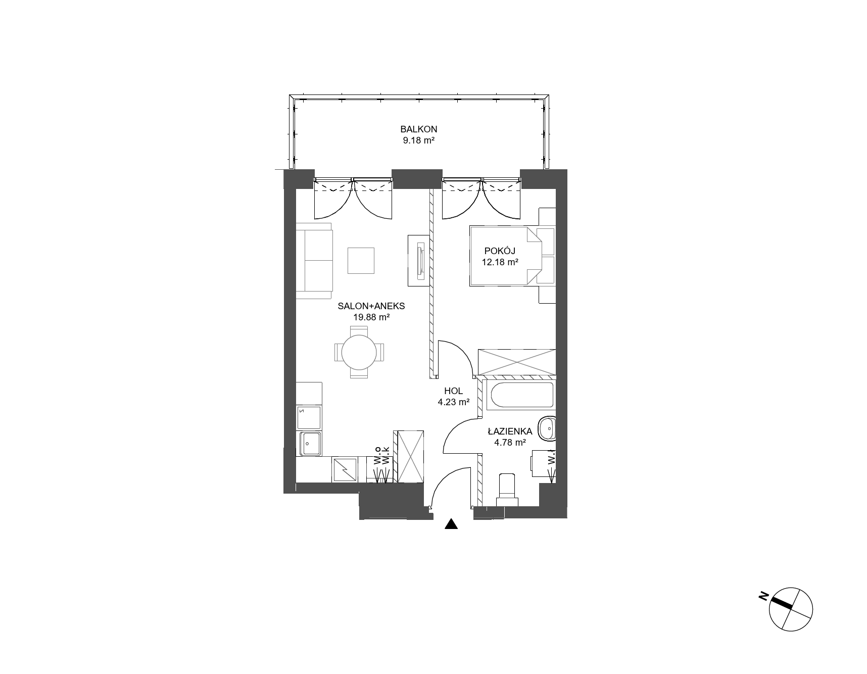 Plan 2 pok. 41m²