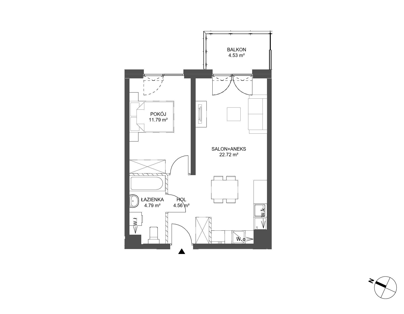 Plan 2 pok. 44m²