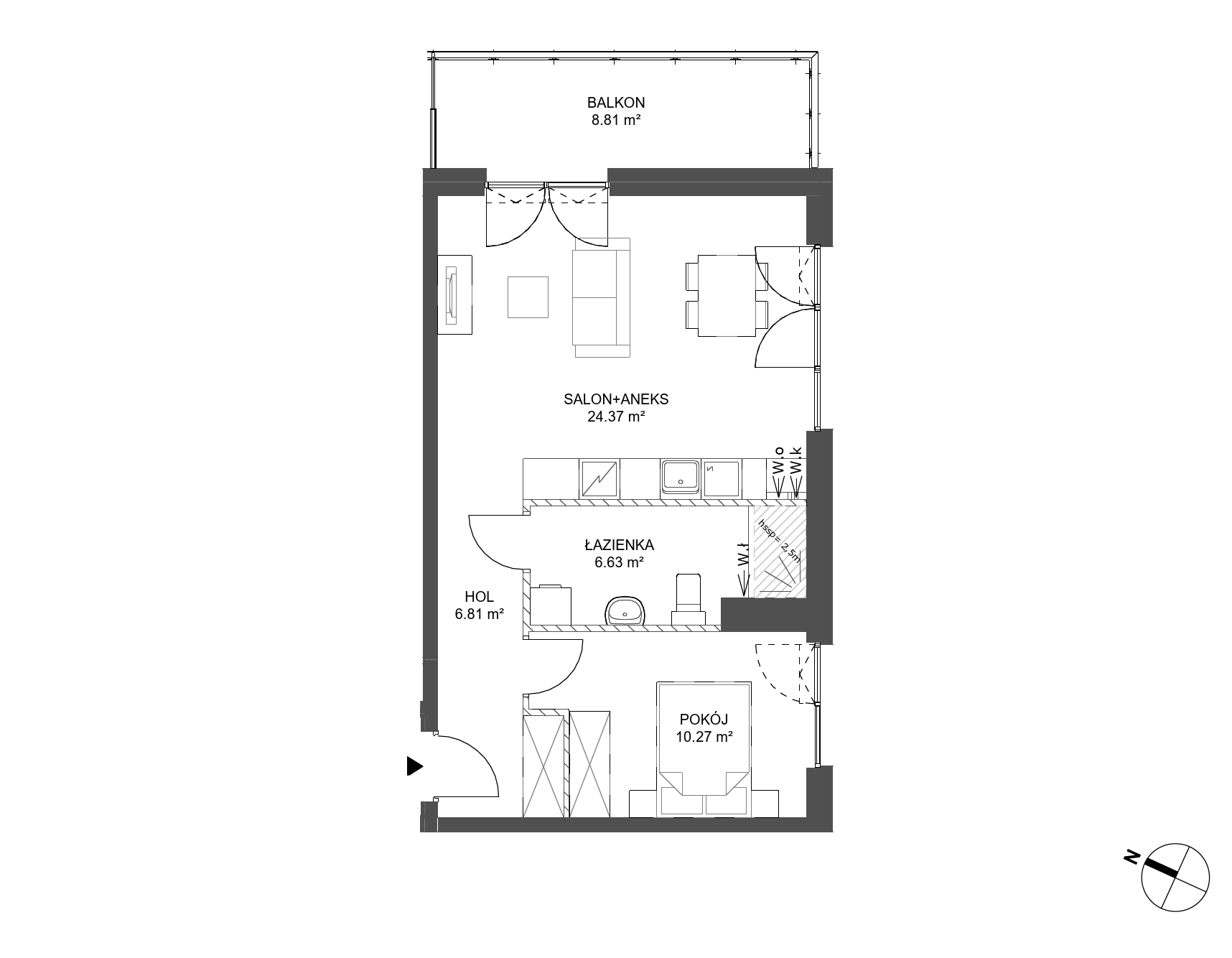 Plan 2 pok. 48m²
