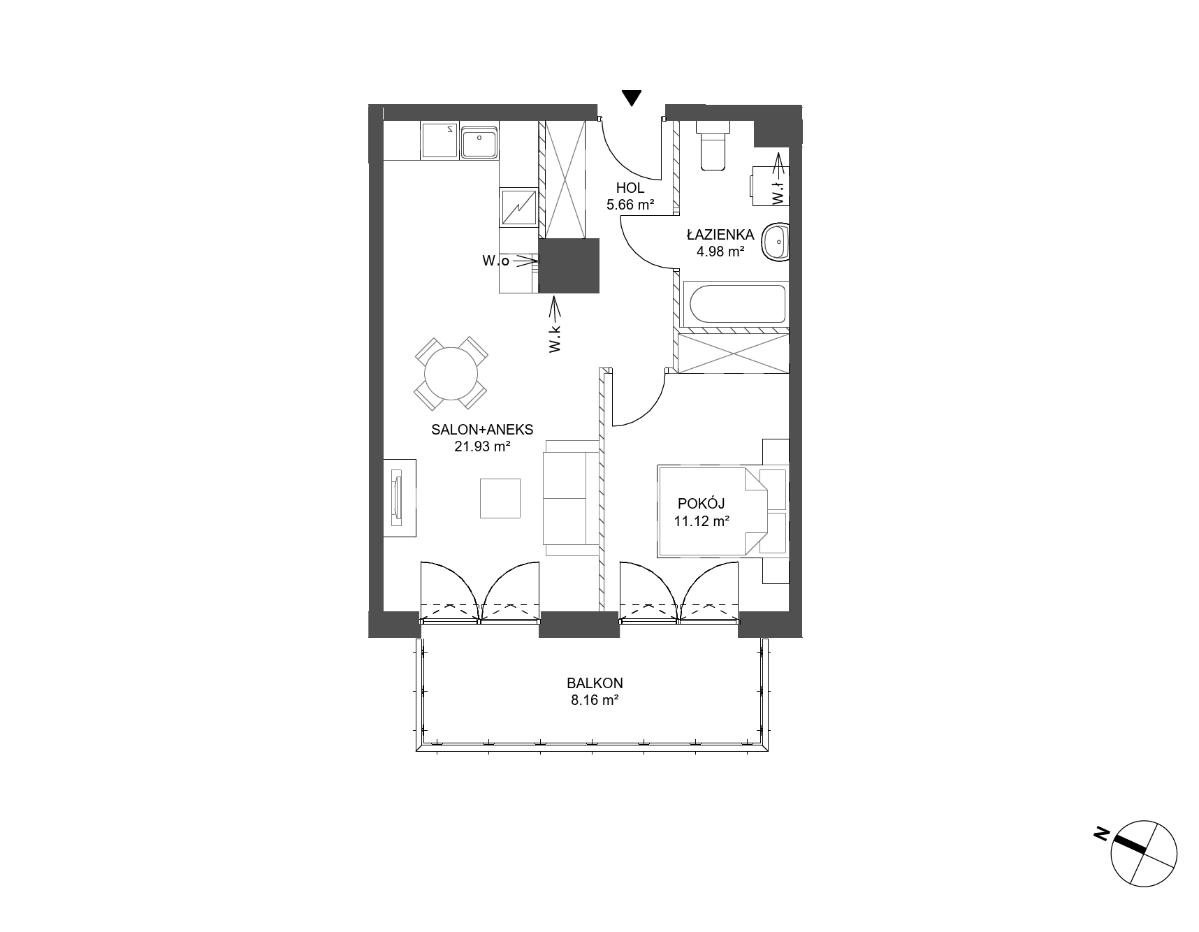 Plan 2 pok. 44m²