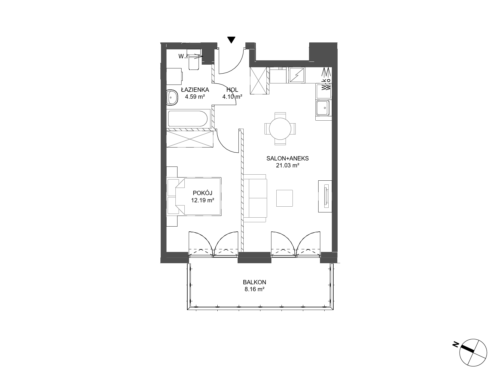 Plan 2 pok. 42m²