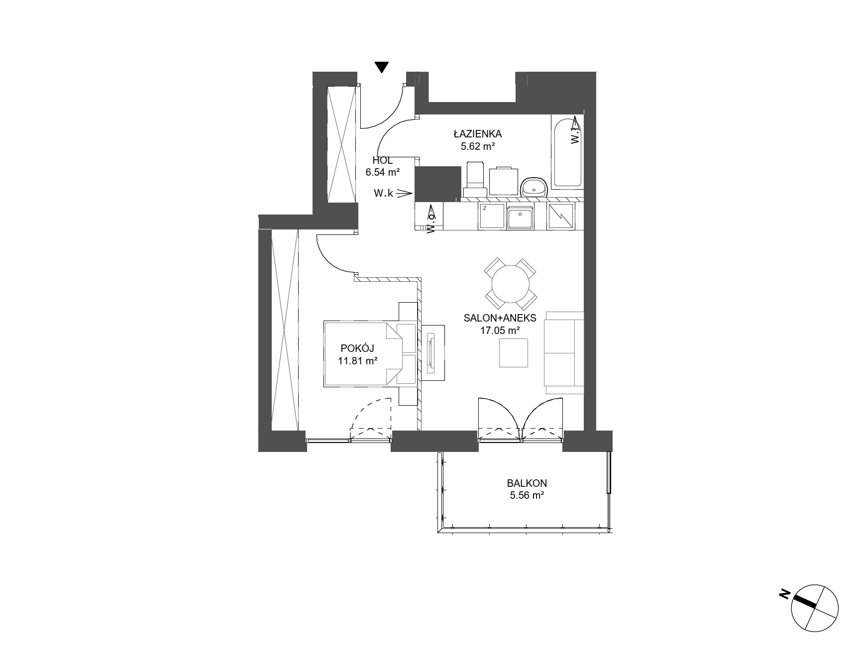 Plan 2 pok. 41m²