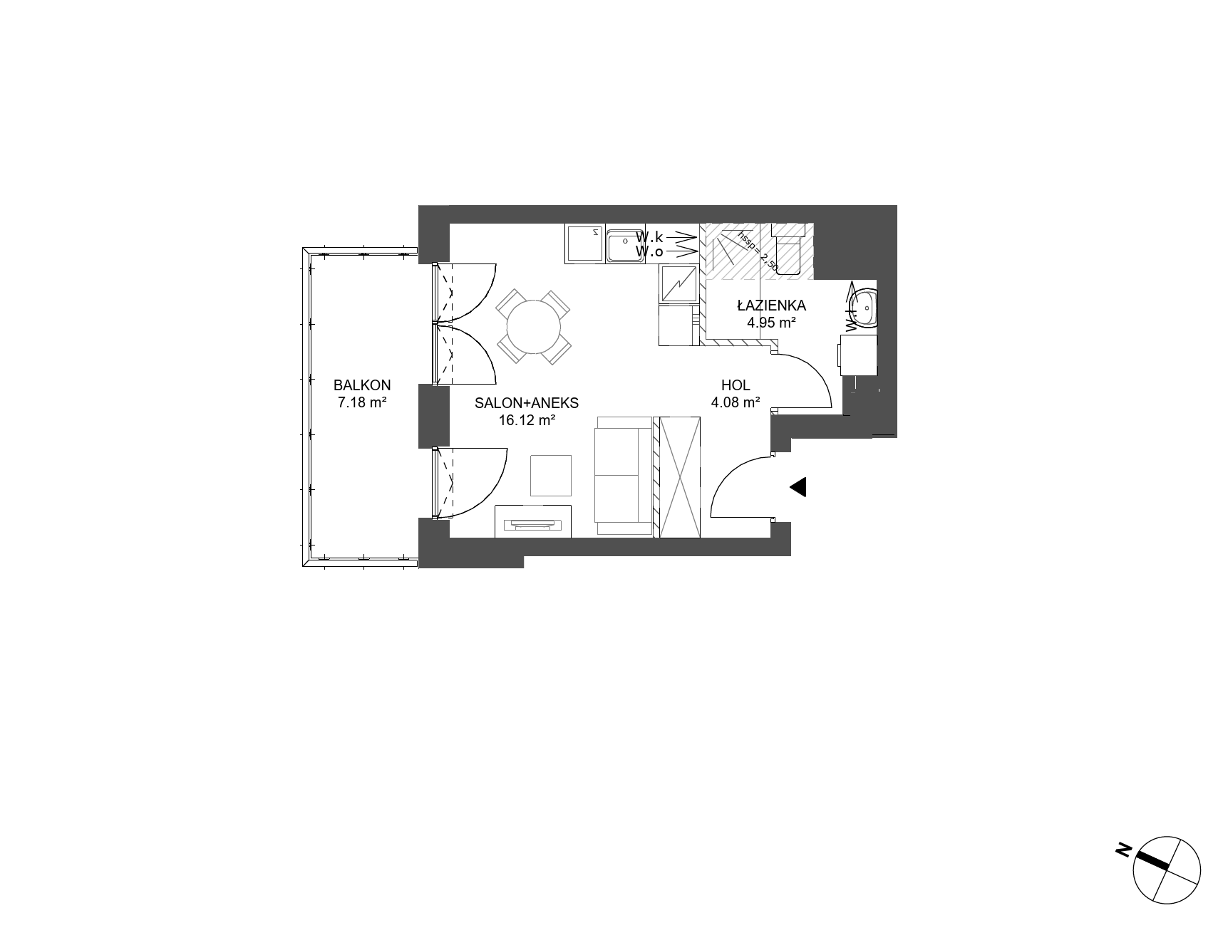 Plan 1 pok. 25m²