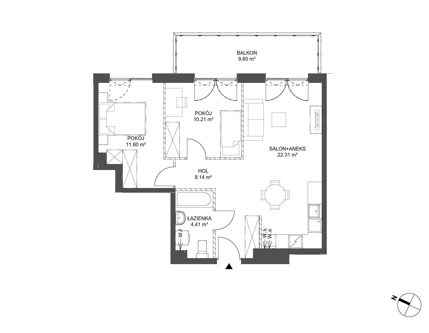 Plan 3 pok. 57m²