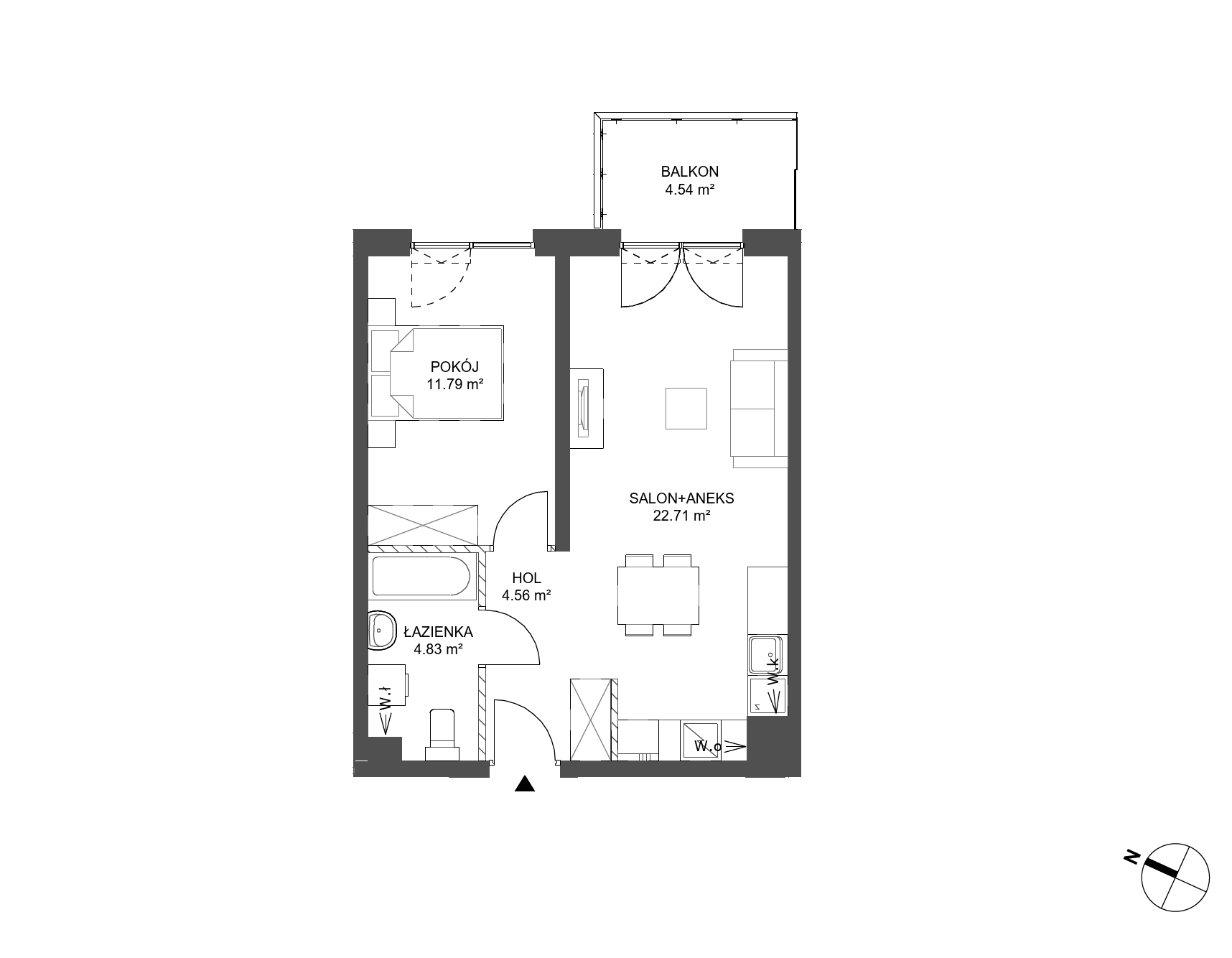 Plan 2 pok. 44m²
