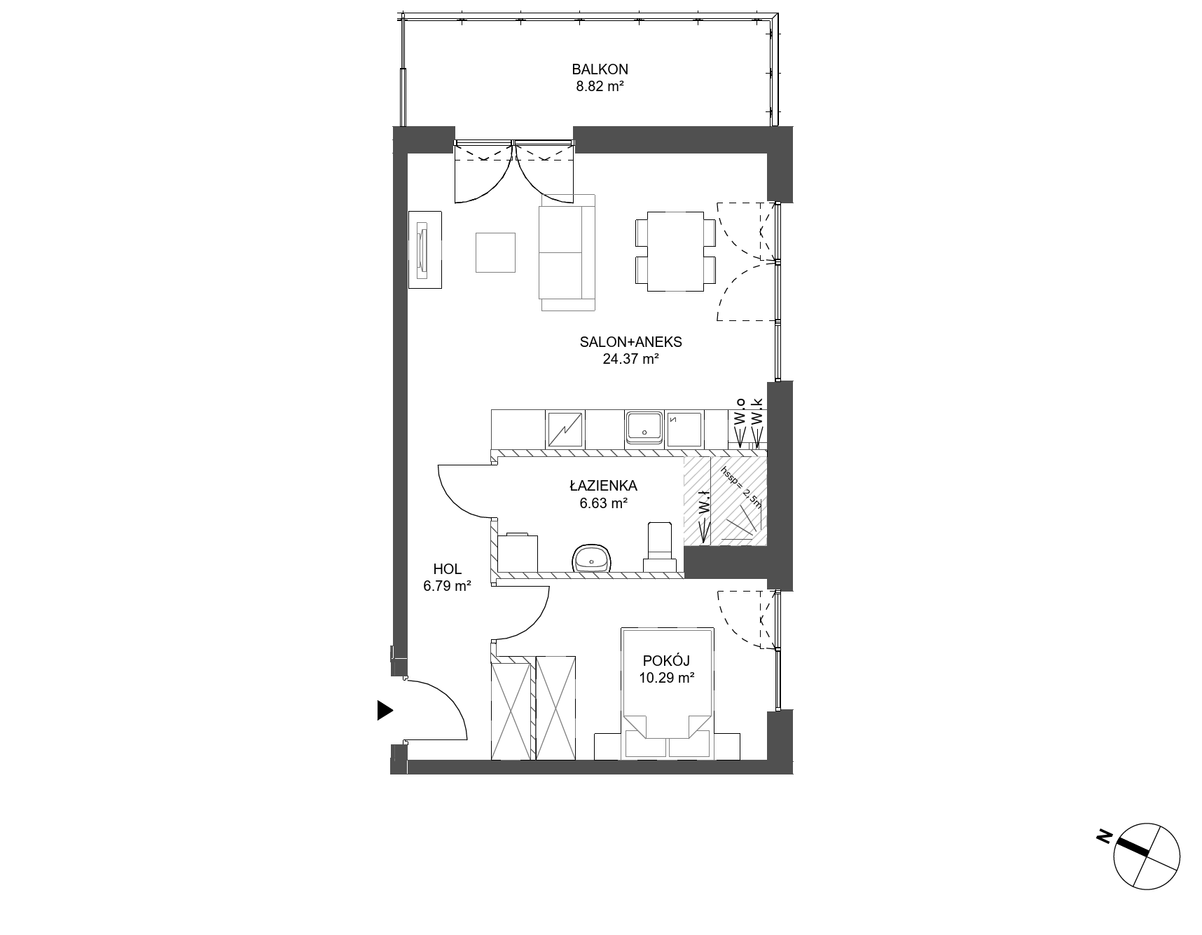 Plan 2 pok. 48m²