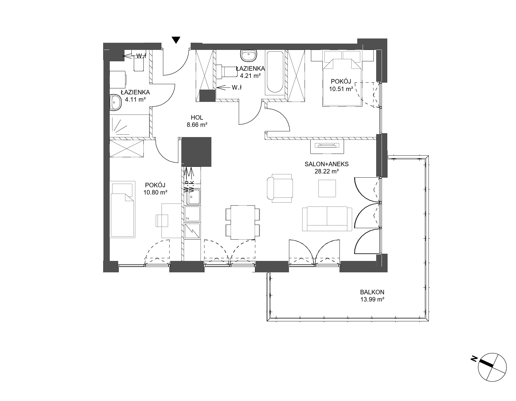 Plan 3 pok. 67m²