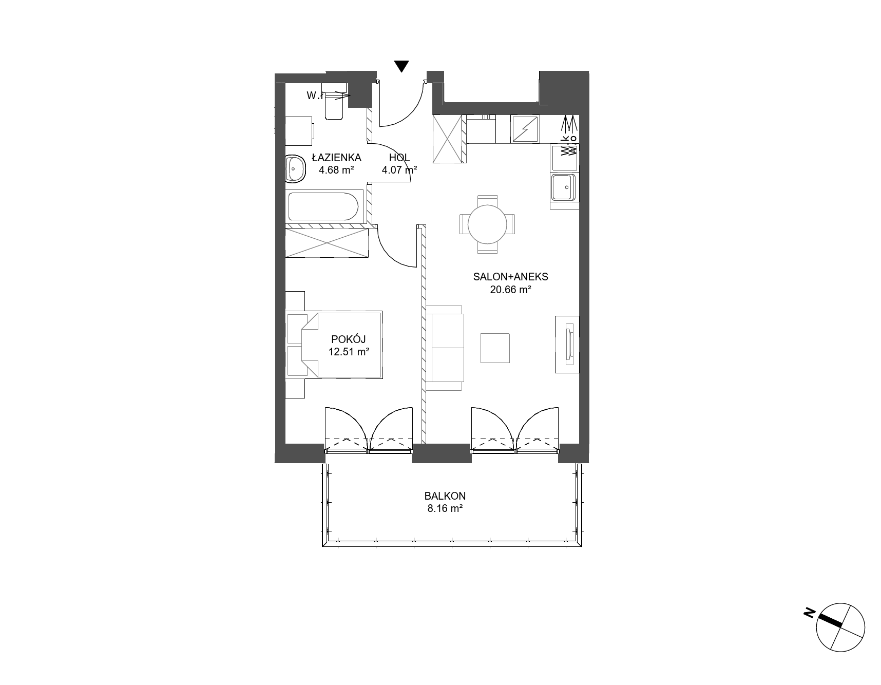 Plan 2 pok. 42m²