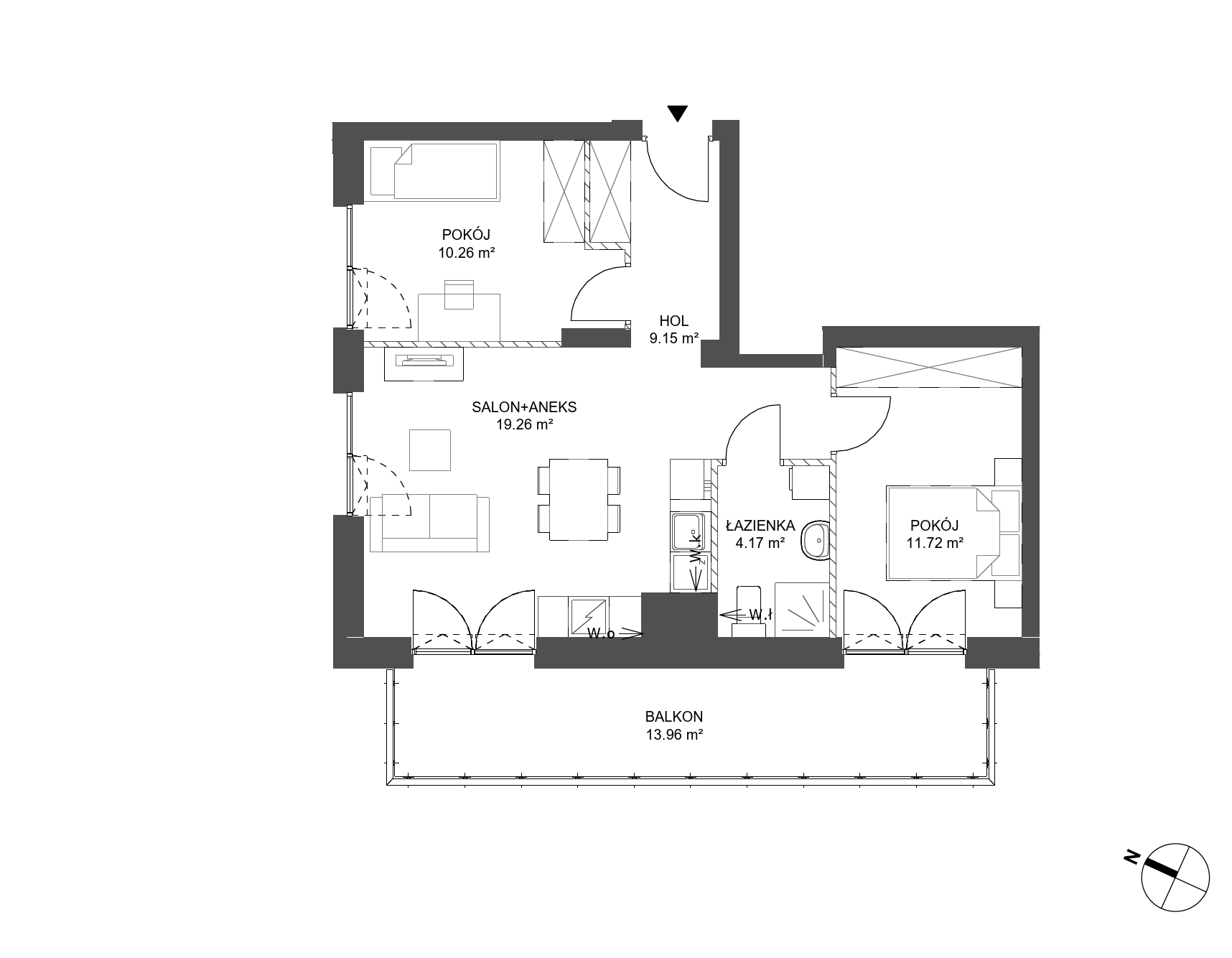 Plan 3 pok. 55m²