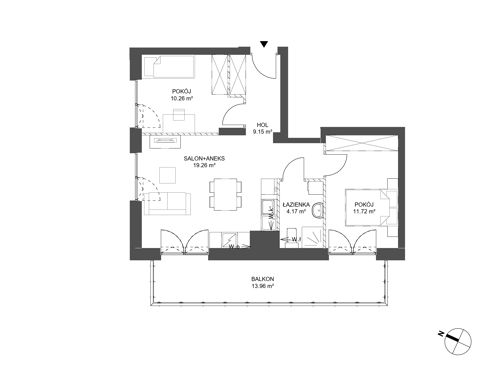 Plan 3 pok. 55m²
